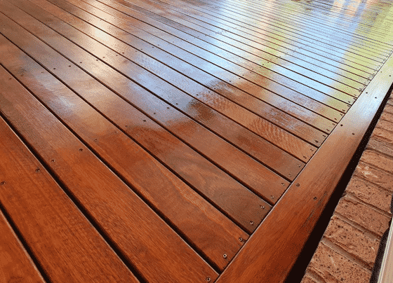 Freshly Oiled Australian Spotted Gum Timber Deck — H&D Building Supplies in Heatherbrae, NSW