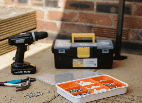 Set Of Tools On The Floor — H&D Building Supplies in Heatherbrae, NSW