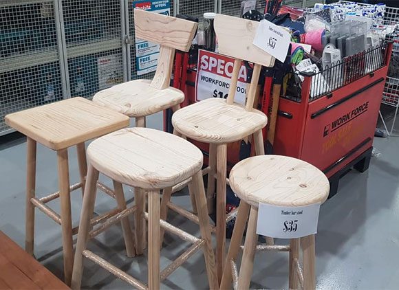 Wooden Chairs And Stools — H&D Building Supplies in Heatherbrae, NSW